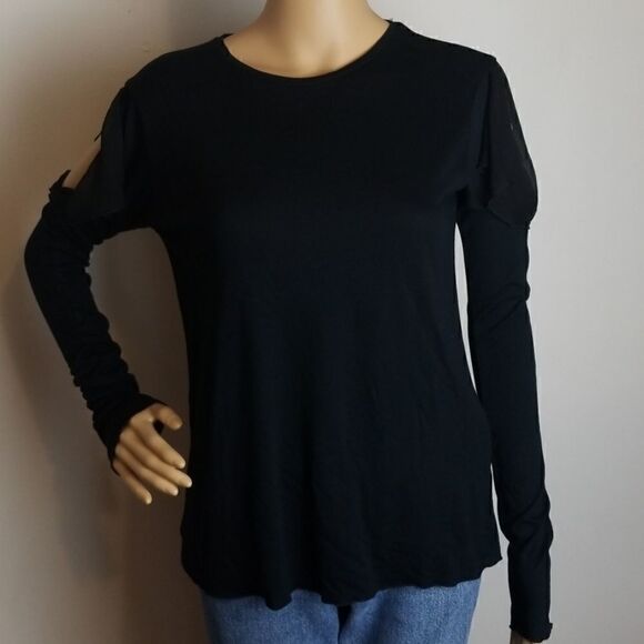 Nwt Zara black cold shoulder long sleeve - Picture 1 of 8